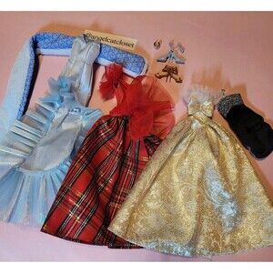 New Barbie Model Muse Dresses Lot Fashion Doll Odile Gala Christmas Dress Shoes